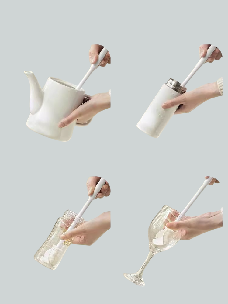 Three in one long handled cleaning cup brush