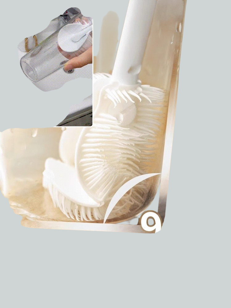 Three in one long handled cleaning cup brush