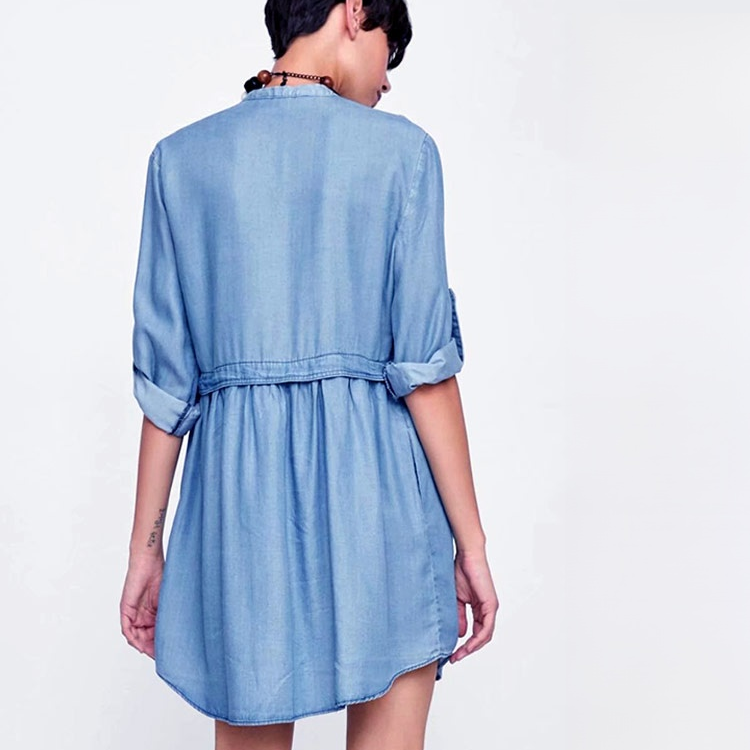 【デニムシャツワンピース】春物先取りセール～　コーデしやすい　大人のトレンドスタイル