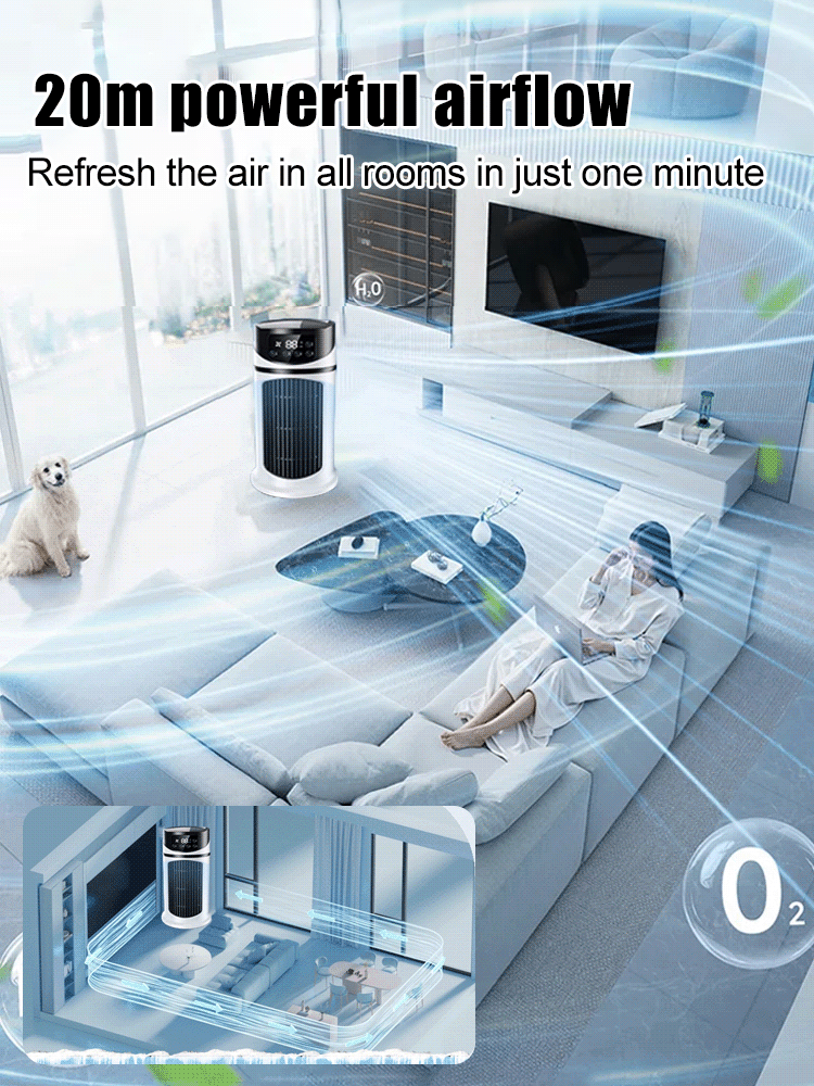 Quiet, compact air cooler with mist humidifier function