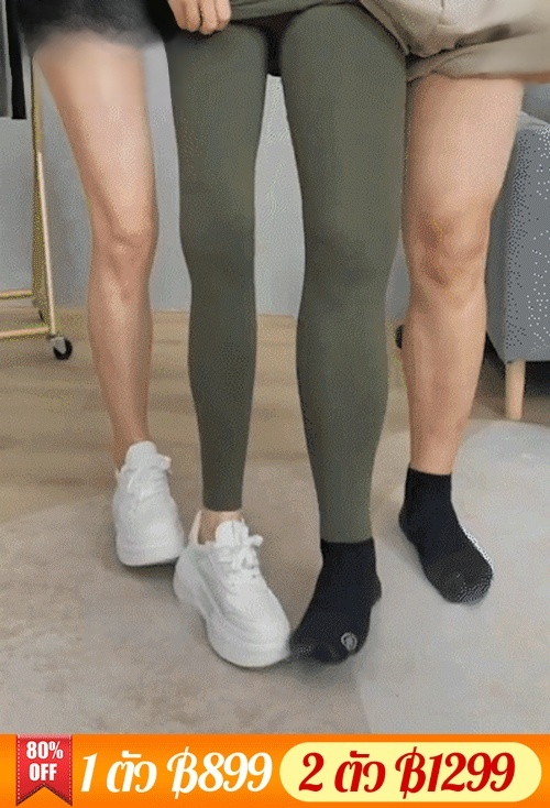 (รุ่นใหม่จากญี่ปุ่น) กางเกงเลกกิ้งบุขนมีซิป