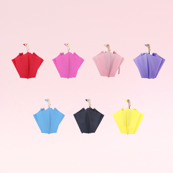 ร่มพับด้ามหัวเป็ดโลโก้ที่กำหนดเอง ร่มพับอัตโนมัติ