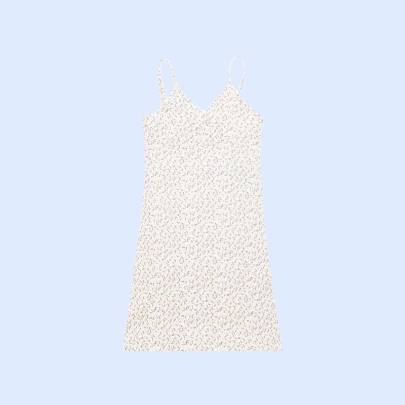 レディース夏用花柄サスペンダースカート