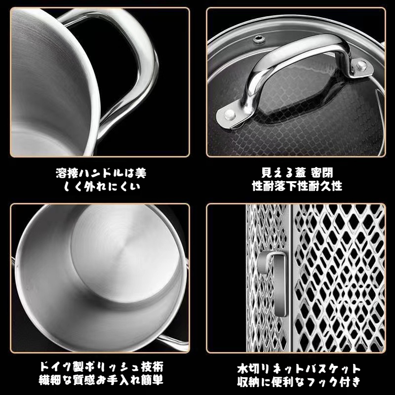 多機能キッチンフライヤーのパーツ分解画像