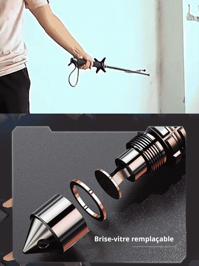 Bâton de randonnée télescopique multifonction en acier allié avec serrure de résistance pour extérie