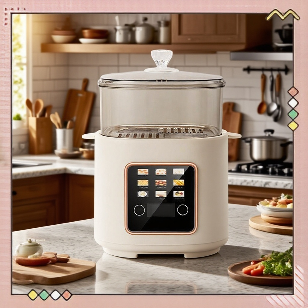 Chytrý domácí mini multifunkční vařič vajec s dotykovým ovládáním a devíti režimy