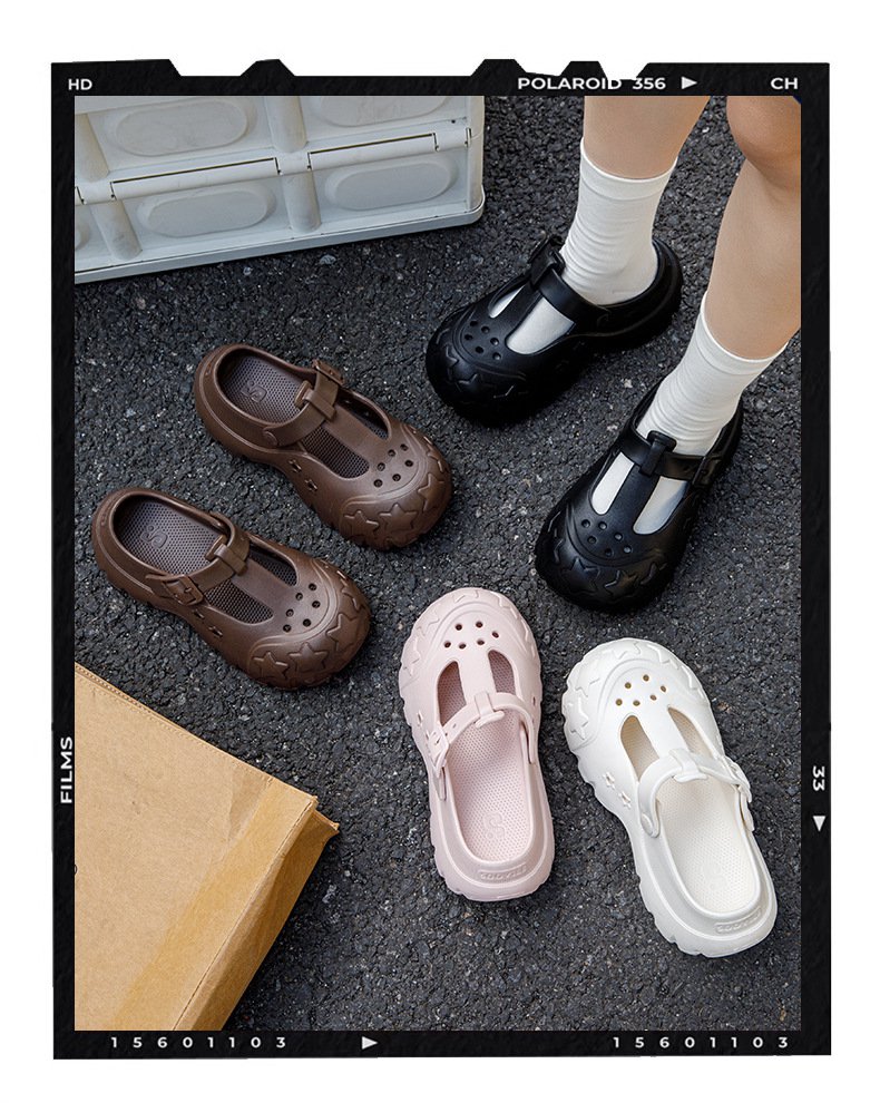 快適な踏み心地厚底ホールシューズのクローズアップ