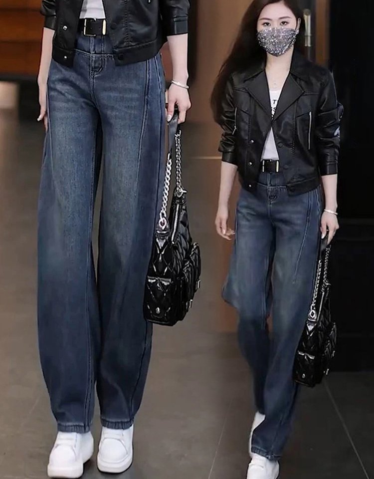 ハイウエストレトロワイドデニムパンツ