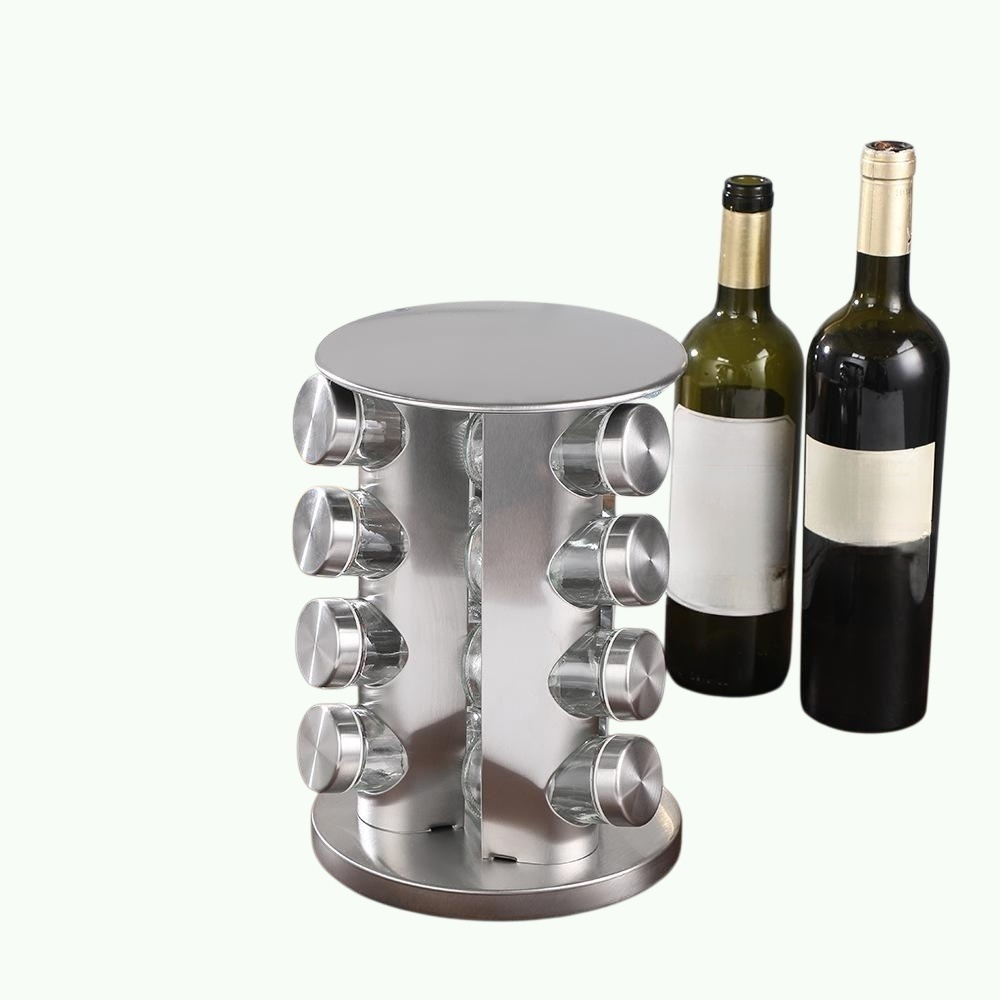 가정용 다층 향신료 선반 스테인리스 철 향신료 보관 식품 등급 조미료 세트 주방 회전형