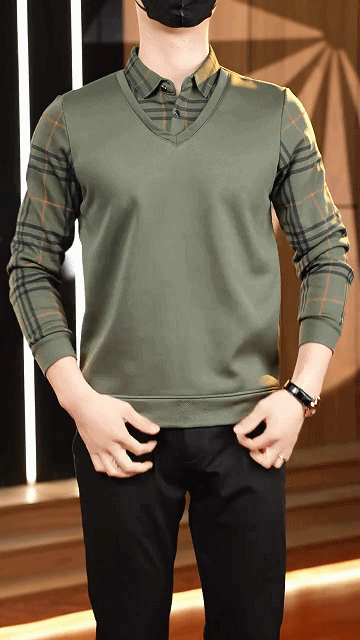 따뜻한 기모 소재 남성 니트 스웨터