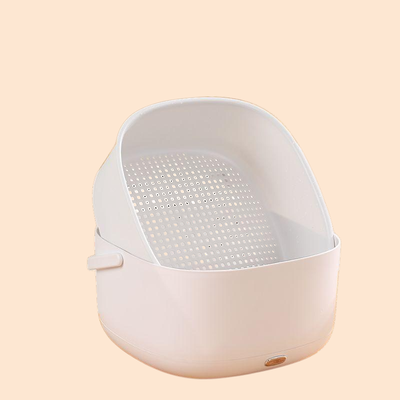 家庭用電気果物と野菜の洗浄機排水バスケット振動波野菜洗浄バスケット