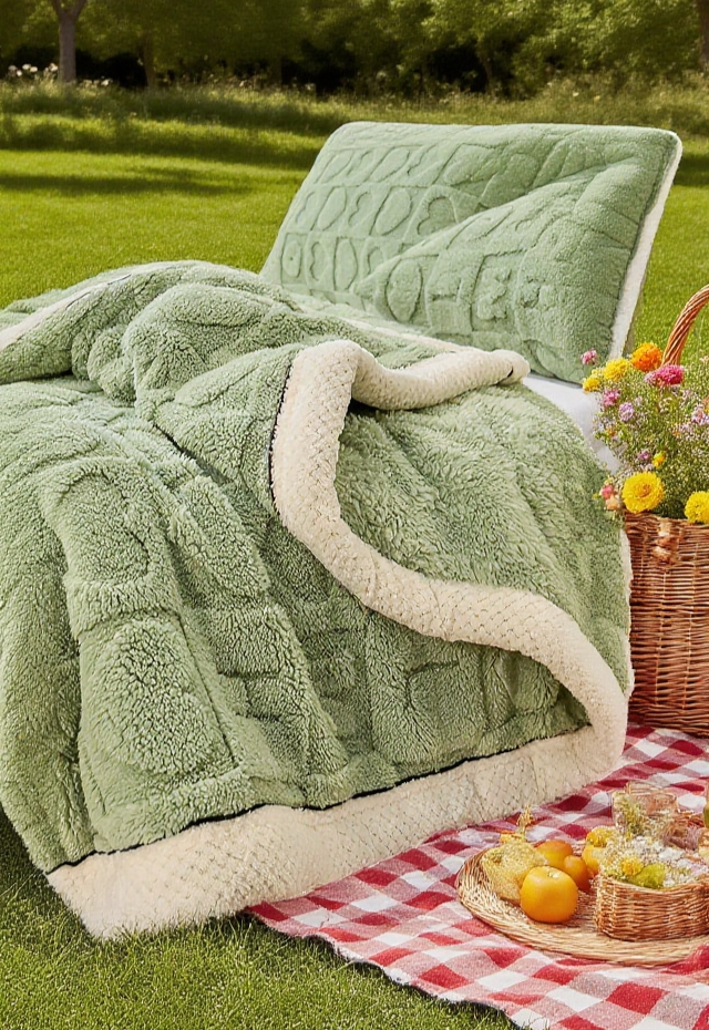 Warm and fluffy sofa blanket for home comfort