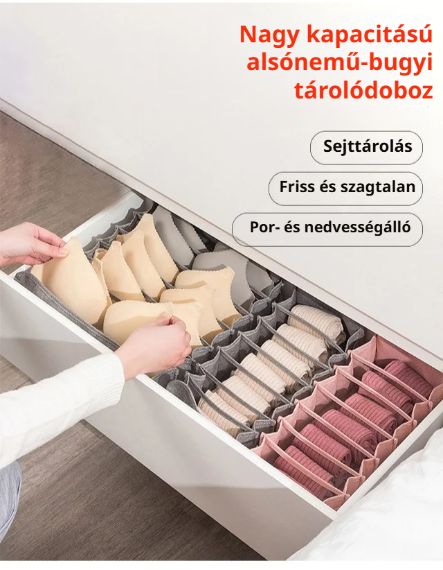 Nagy kapacitású alsónemű tároló doboz modern dizájnnal