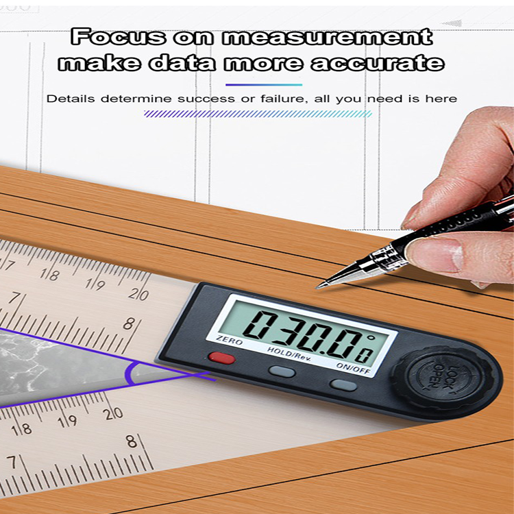 Electronic digital display 360 degree angle ruler