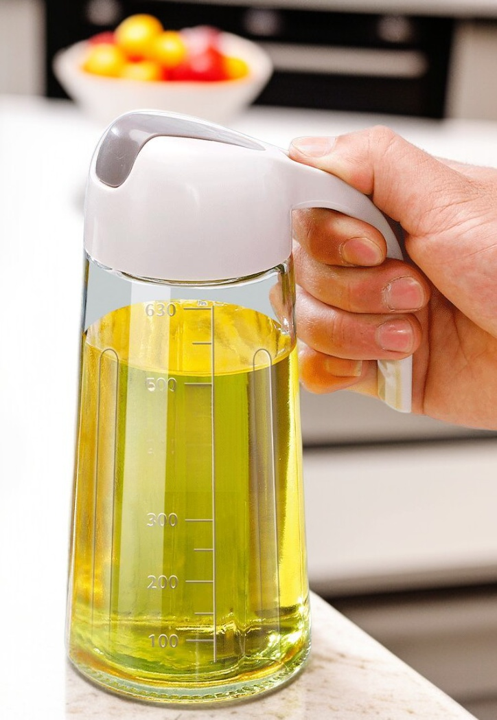 유리 듀얼 오일병의 뚜껑과 분사기 상세 이미지