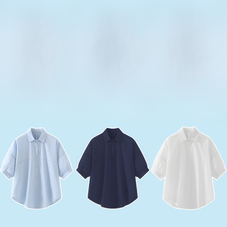 여성 패션 루즈핏 벌룬 소매 셔츠