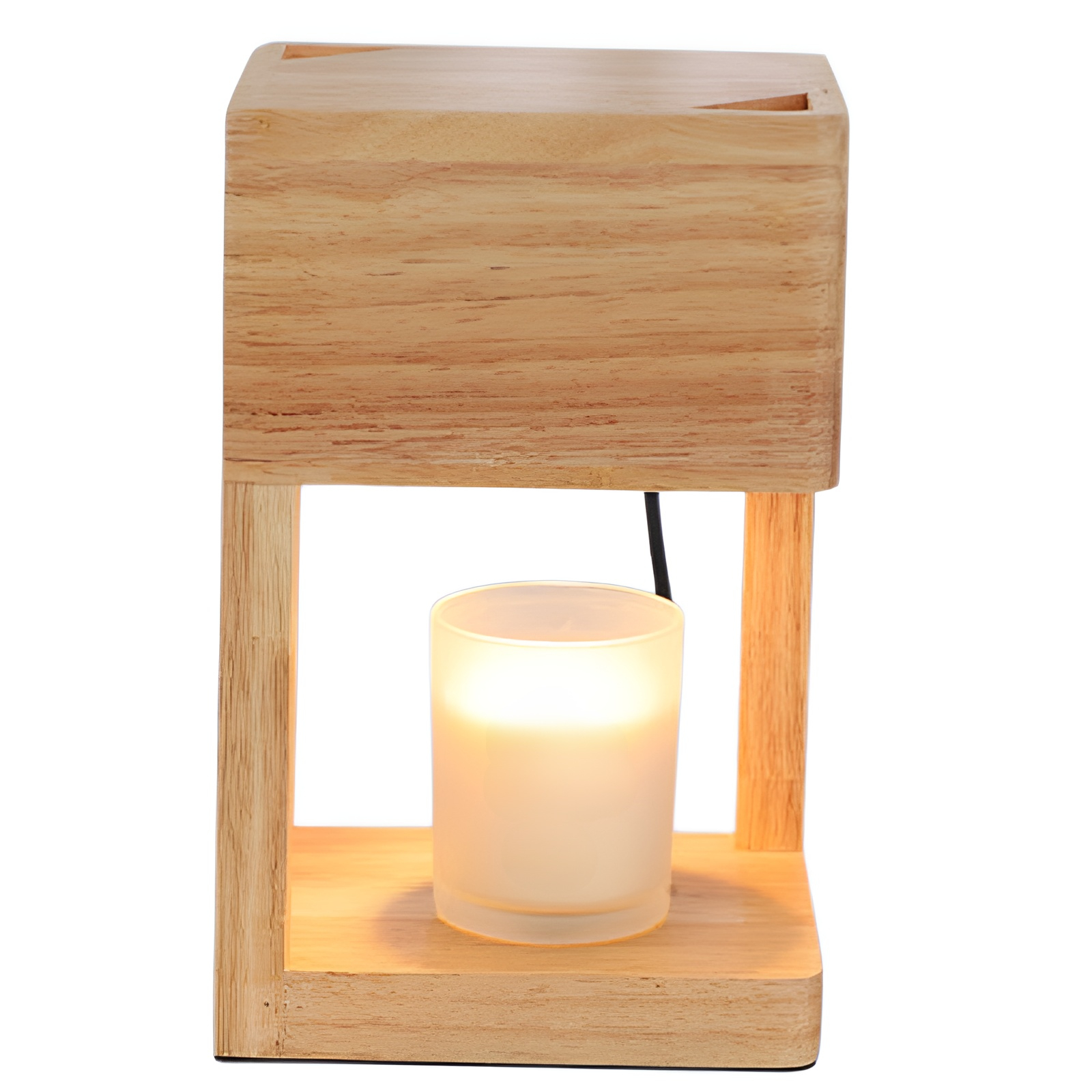 Einfache Aromatherapie-Lampe Wachslampe Duft ätherisches Öl Kerzenlampe Schlafzimmer Nachttisch Holz