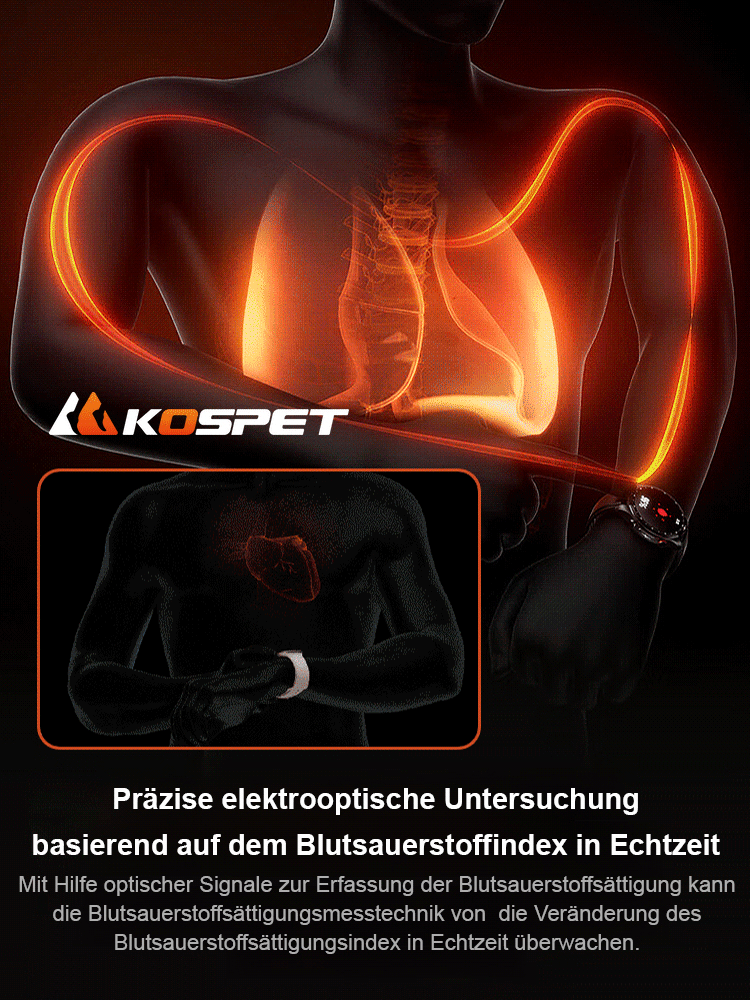 T3 Multifunktions-Sauerstoff-Herzfrequenz-Smart-Sportuhr