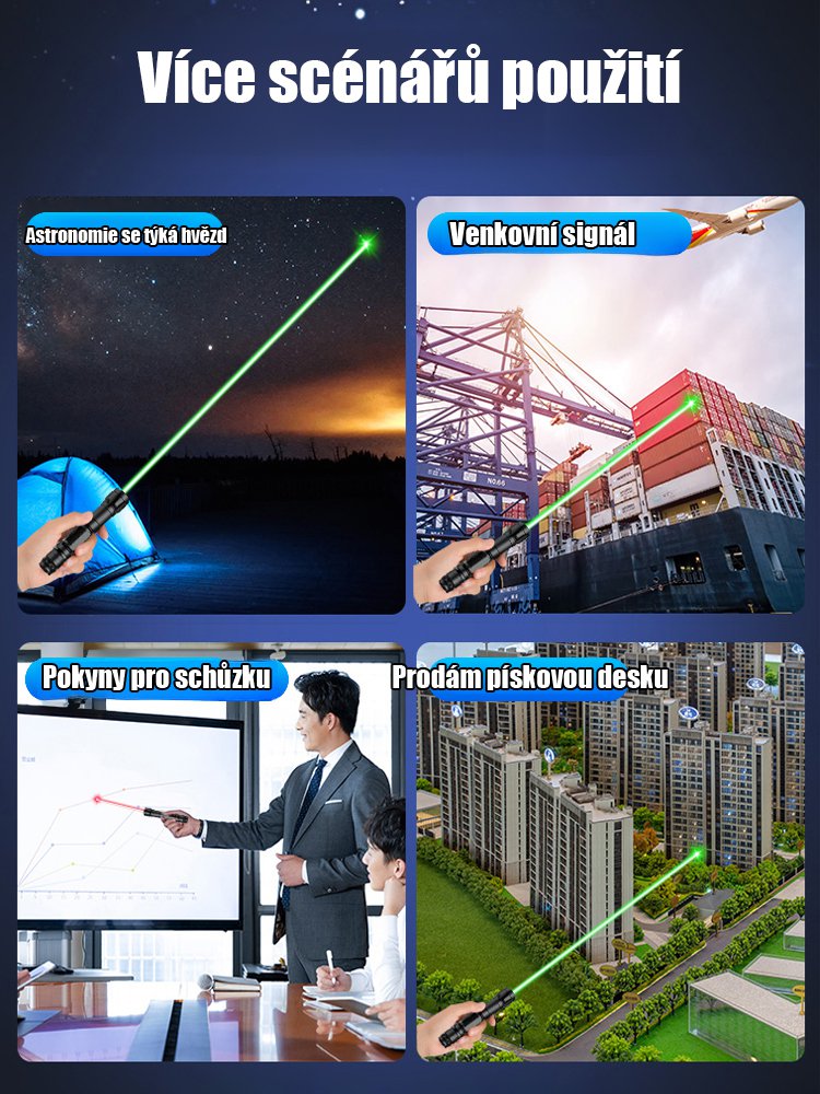 Výkonná laserová svítilna s dlouhým dosahem