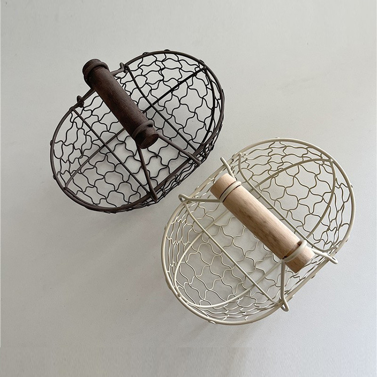 鉄製のパンバスケット スナックディスプレイ スナック収納バスケット ポータブルレストランスナックフルーツ織バスケット