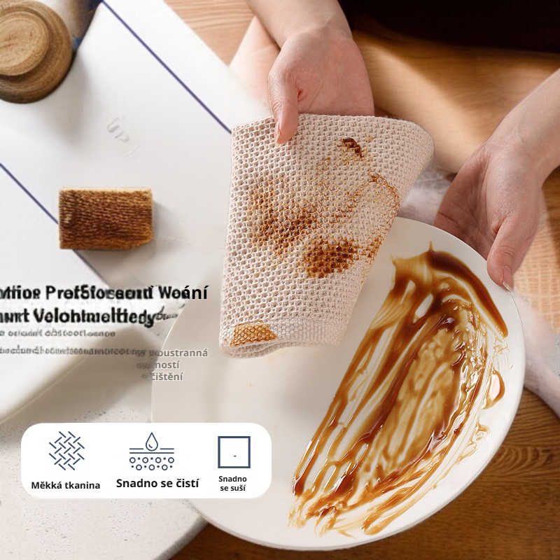 Bavlněná utěrka, čistící hadřík s včelími buňkami