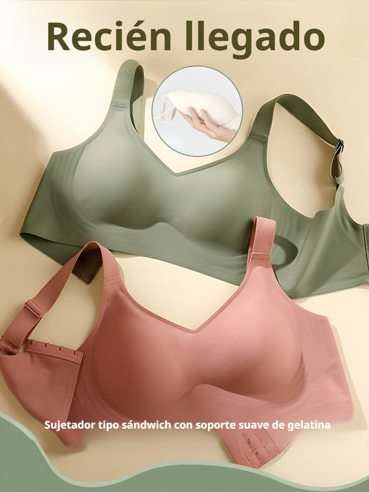 [Cómodo y sin costuras] Sujetador sin marcas con soporte suave tipo gel y efecto realce