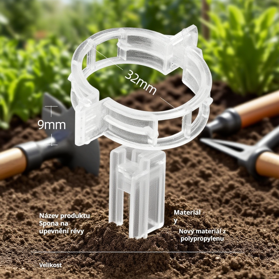 Klipy na upevnění rostlin, úchytky na popínavé rostliny, transplantovací klipy