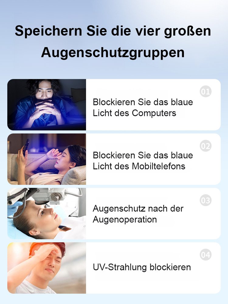 【Langanhaltender Tragekomfort ohne Druck auf die Nase】TR Blaulichtschutzbrille für Kurzsichtigkeit