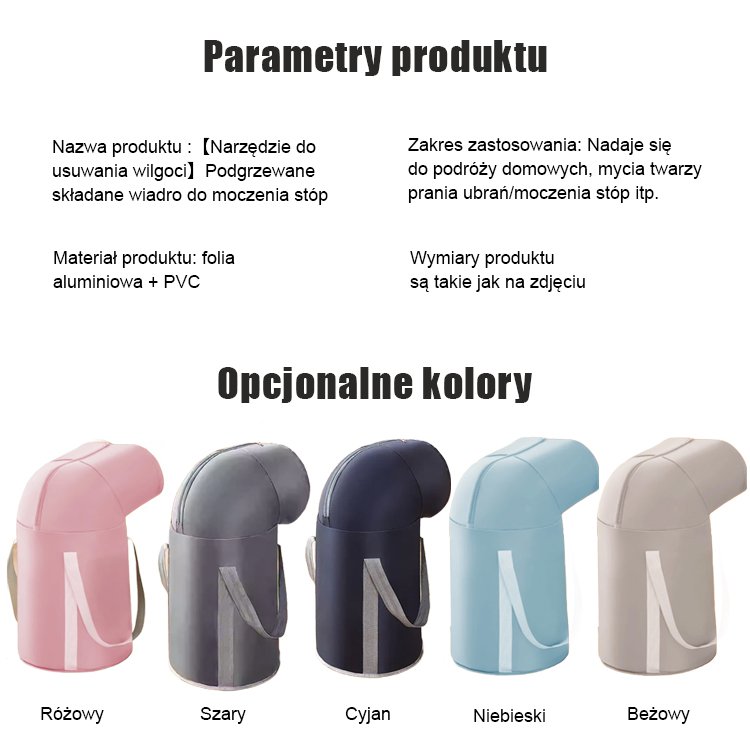 【Narzędzie do usuwania wilgoci】Podgrzewane składane wiadro do moczenia stóp