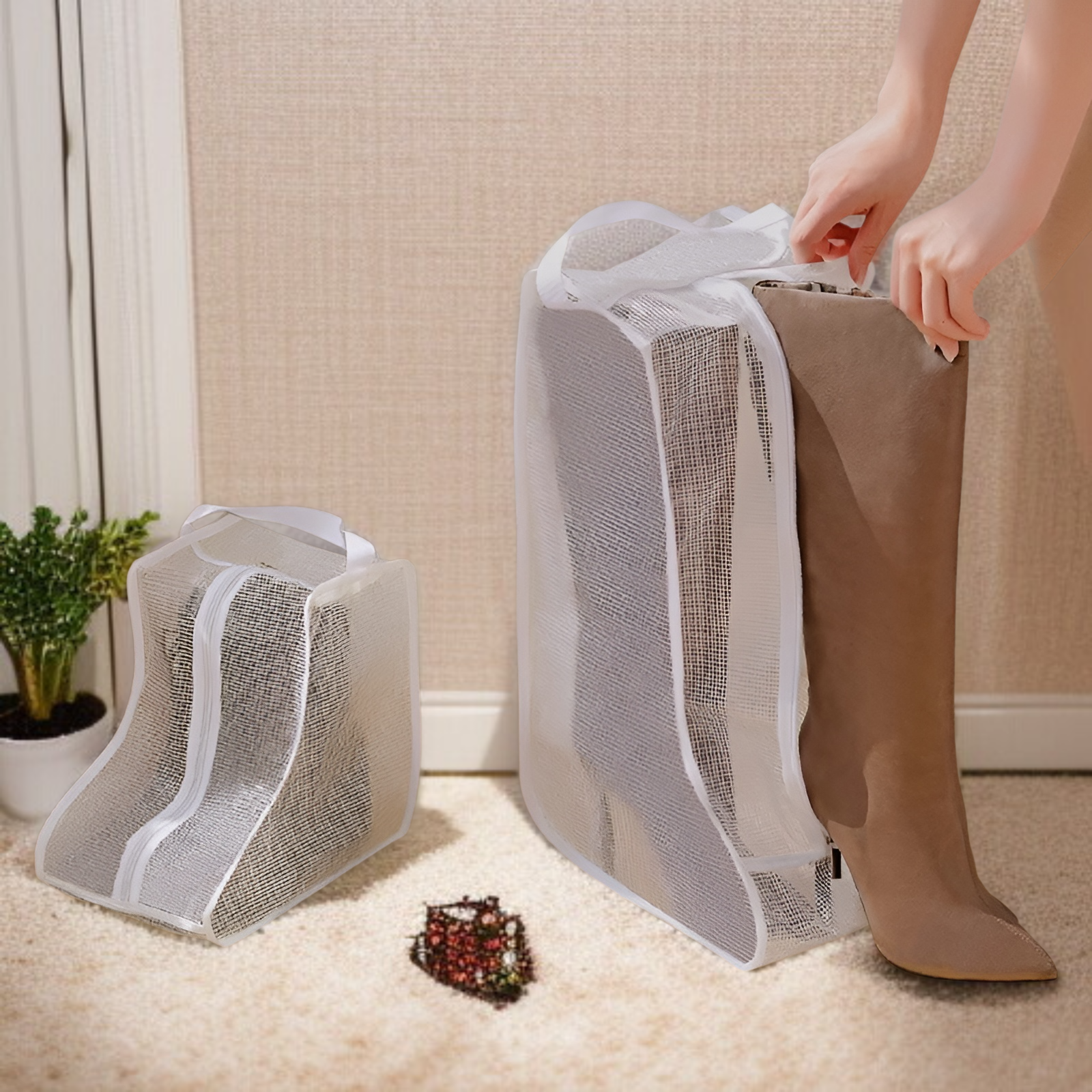 Schuhaufbewahrungstasche für den Haushalt, waschbar, feuchtigkeitsbeständig, Stiefelschutztasche, tr