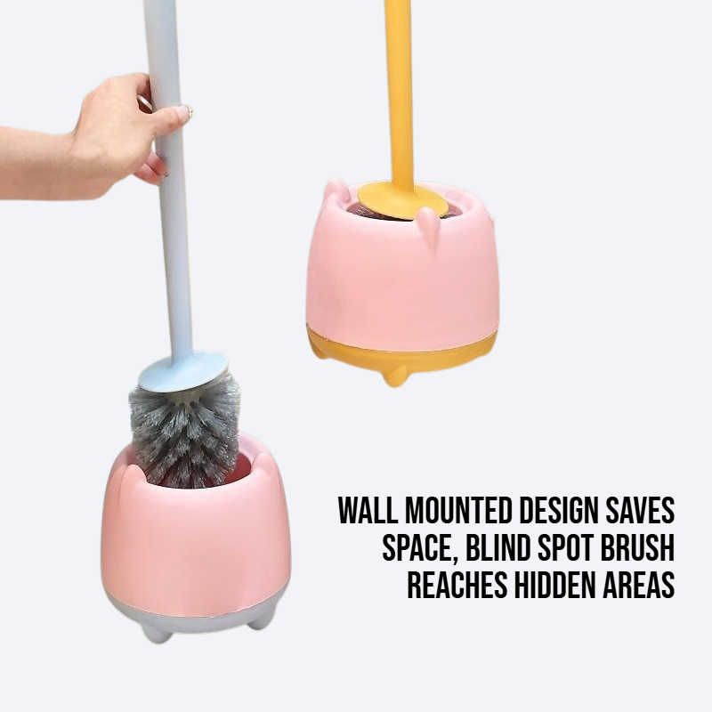 Toilet wall mounted blind spot cleaning toilet brush set