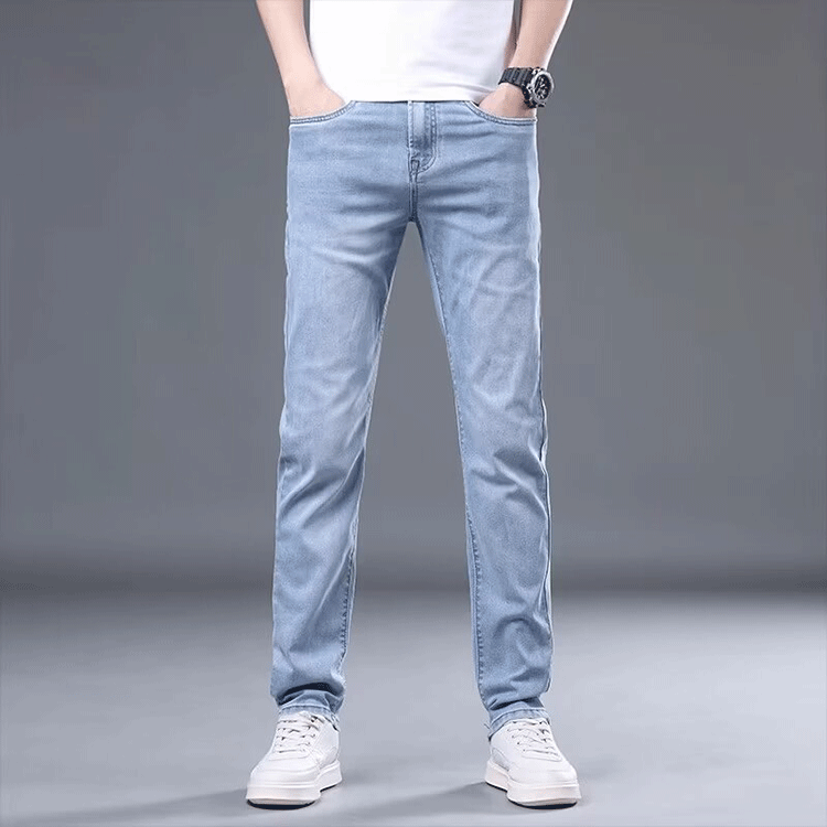  【14天 무료 체험】여름 남성 스트레이트 슬림핏 날씬해 보이는 청바지 ❤️ 직장이나 캐주얼 모두 가능