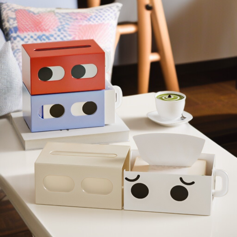 가정용 엽기 탁상용 대구경 티슈케이스 서랍식 냅킨케이스 자동차 티슈케이스 플라스틱 표정 티슈케이스