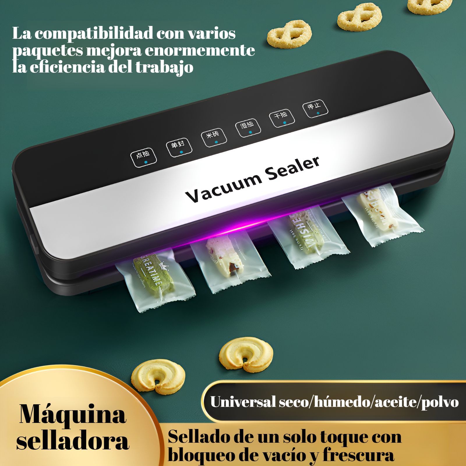 Selladora al vacío totalmente automática JMY, selladora de plástico seca y húmeda de doble propósito