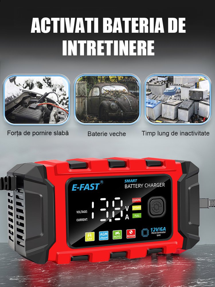 Încărcător rapid cu impulsuri pentru baterii auto