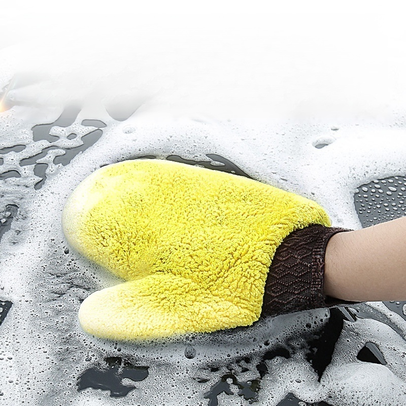 Thickened doublesided coral velvet car wash gloves cleaning tools super absorbent car wiping gloves