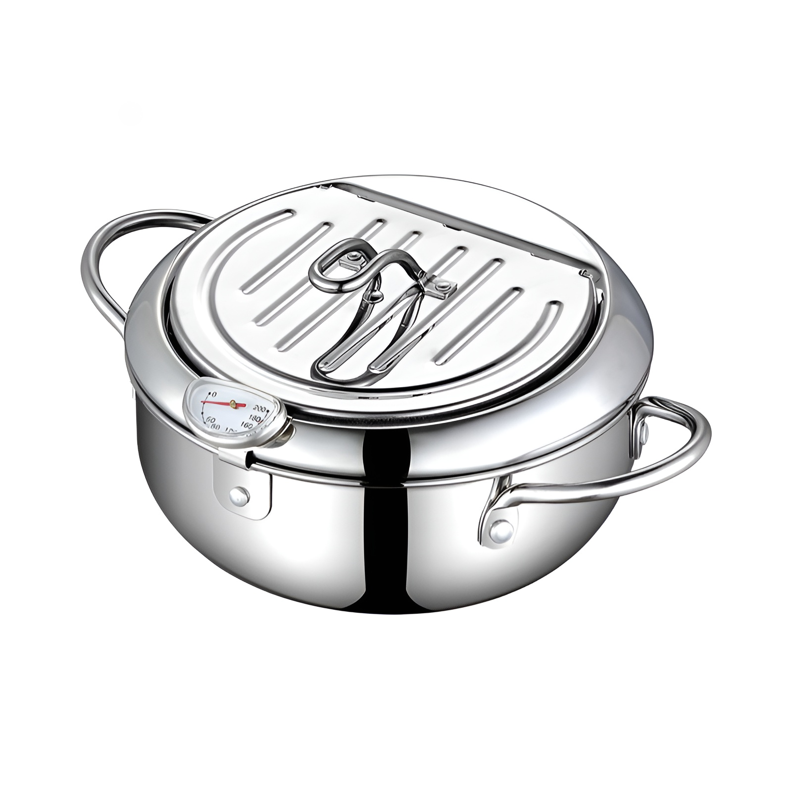 Sartén con control de temperatura de acero inoxidable 304, pequeña, gruesa