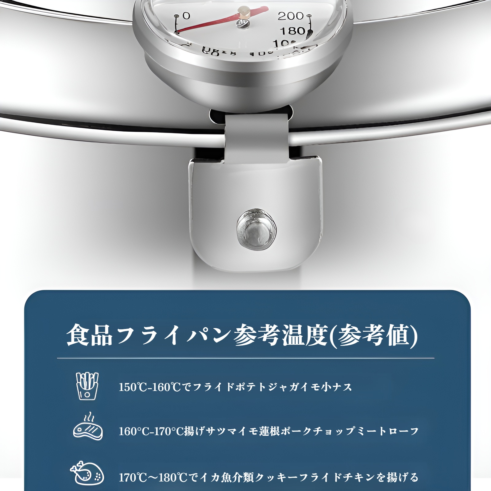 ステンレス製温度表示フライヤー