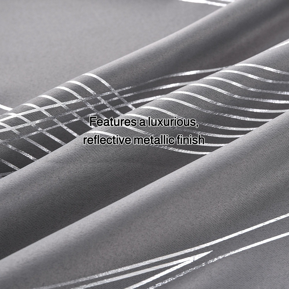 High-precision silver-stamped blackout curtain fabric