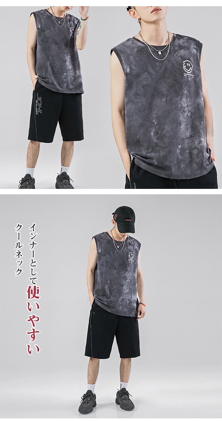 プリントデザインが映えるタンクトップ