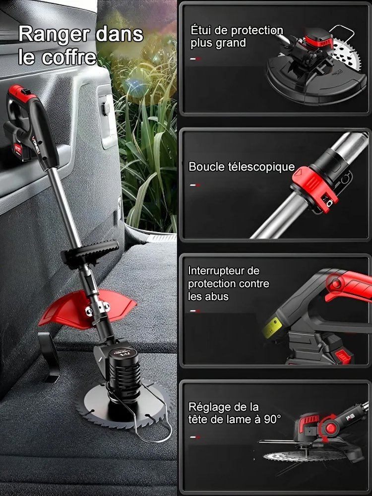 Tondeuse à gazon portable avec batterie au lithium