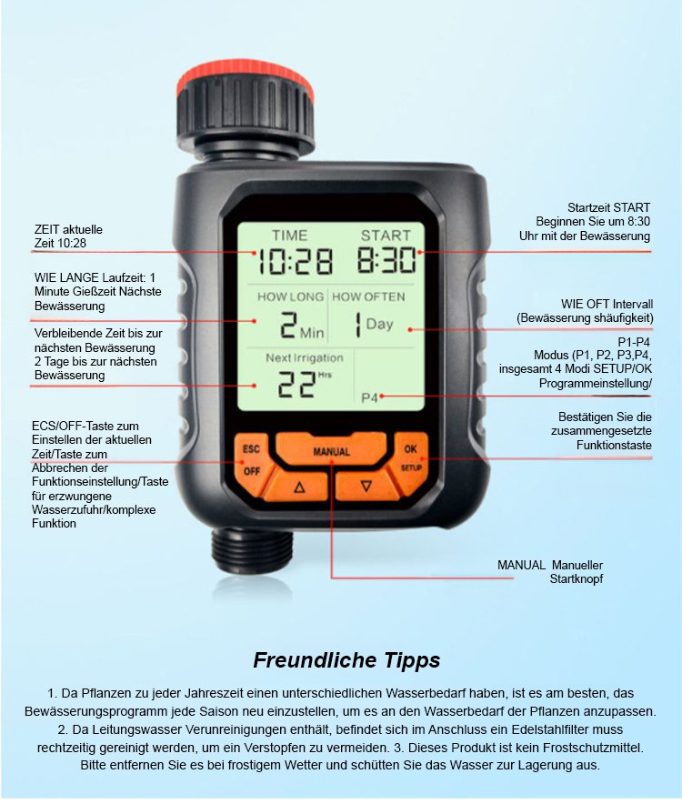 Automatisches Bewässerungs-Timer-Blumenbewässerungssystem