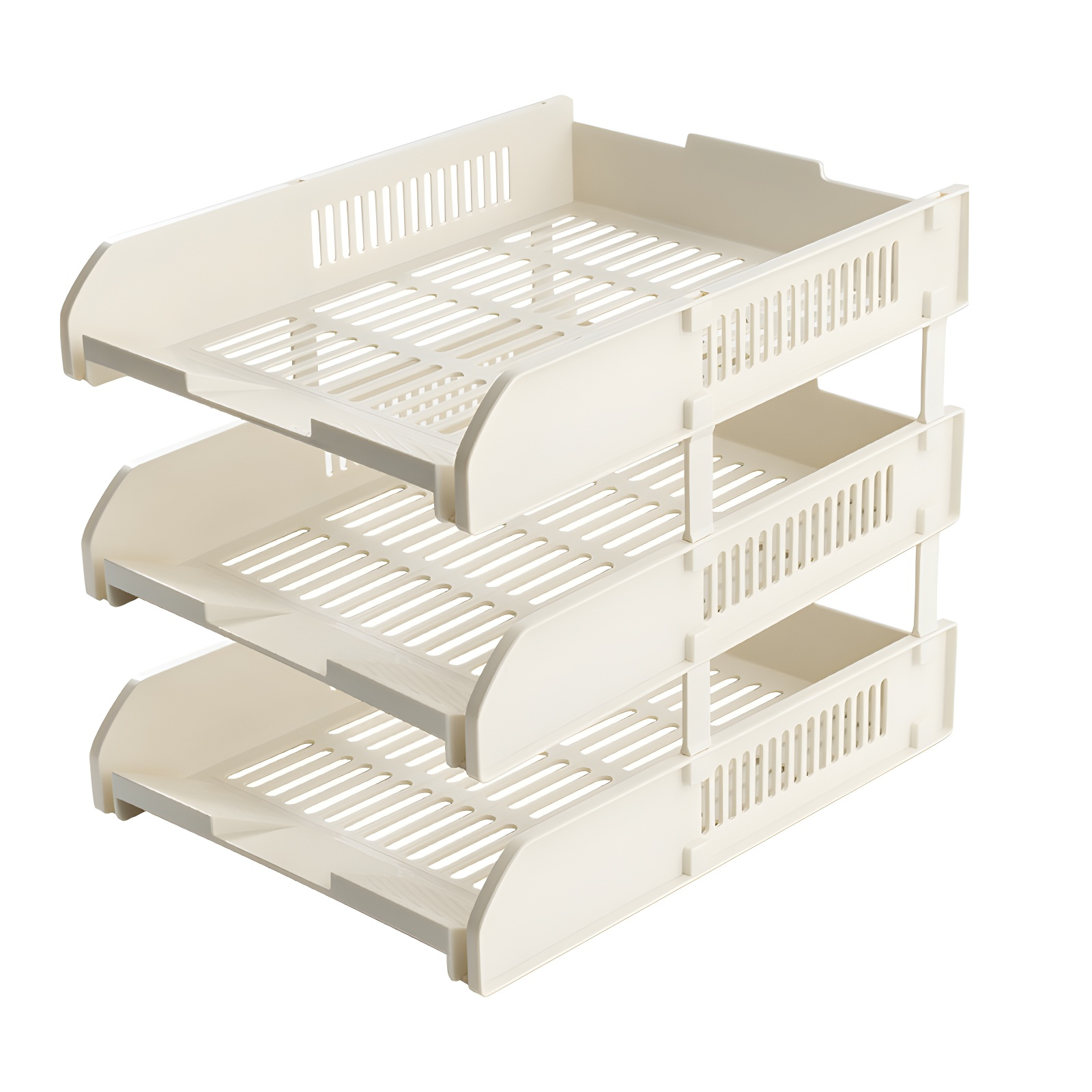 シンプルなオフィスデスクラック 多層仕切り書類ラック 高さのある階層型ラック 文房具収納ラック