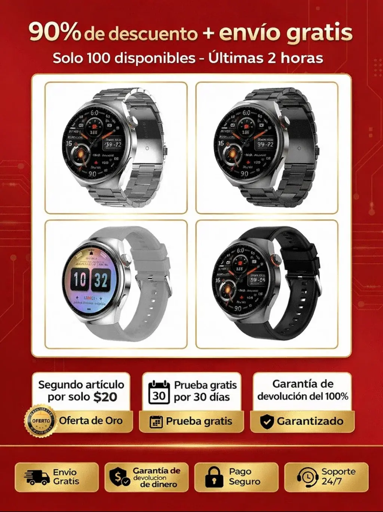 【¡Recomendado por médicos!】¡El reloj inteligente de salud más avanzado!
