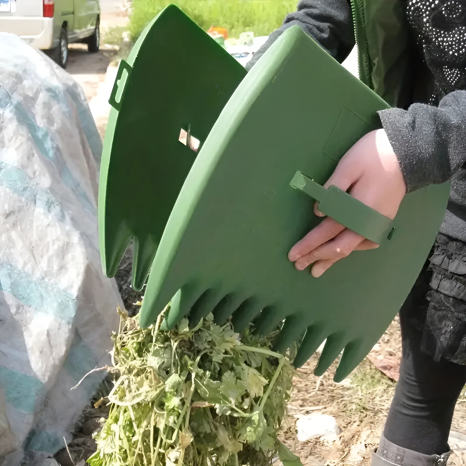 屋外用リーフクリップガーデニングプラスチックレーキ、落ち葉を集めて分類、レーキガーデンメープルリーフクリーニング