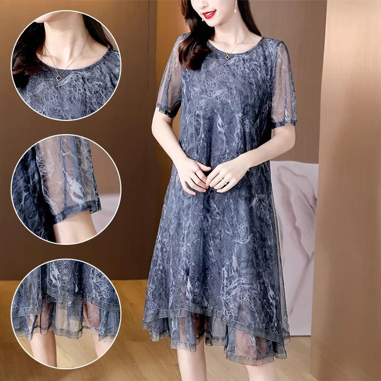 【レディース・ルーズワンピース】超軽量シフォン素材、風になびく優雅なシルエット