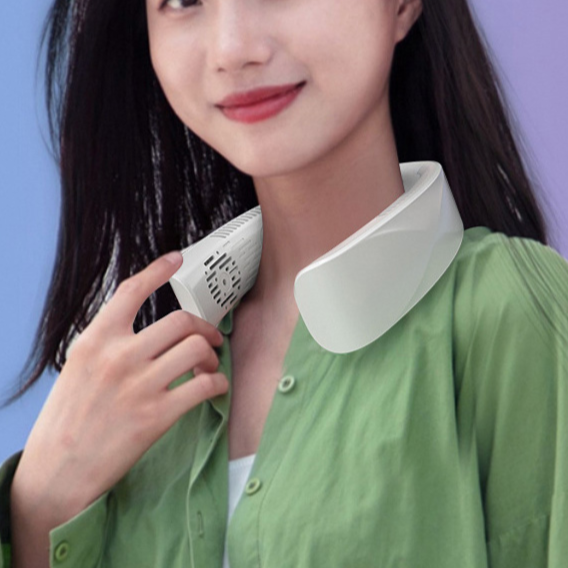 羽根のない首ファン ポータブル小型ファン 冷却ブラシレスファン 怠け者の首ファン