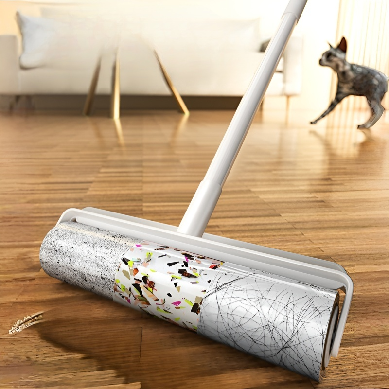 粘毛器滾筒長桿家用滾刷神器黏黏床上掃地板灰塵吸頭髮替換可撕紙