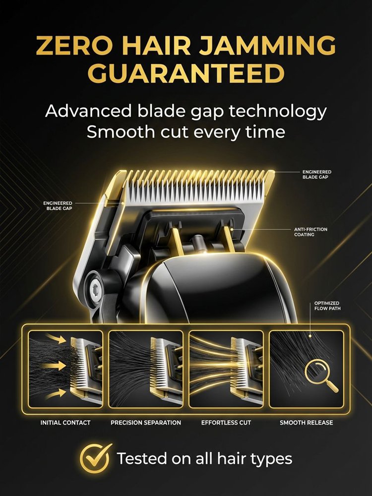 [Silent and non-clamping] Electric hair clipper with engraved pomade head
