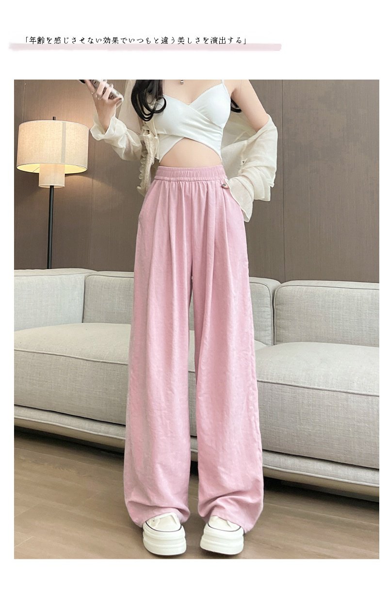 クリームムースヤマモトブランドのロゴ入りパンツディテール